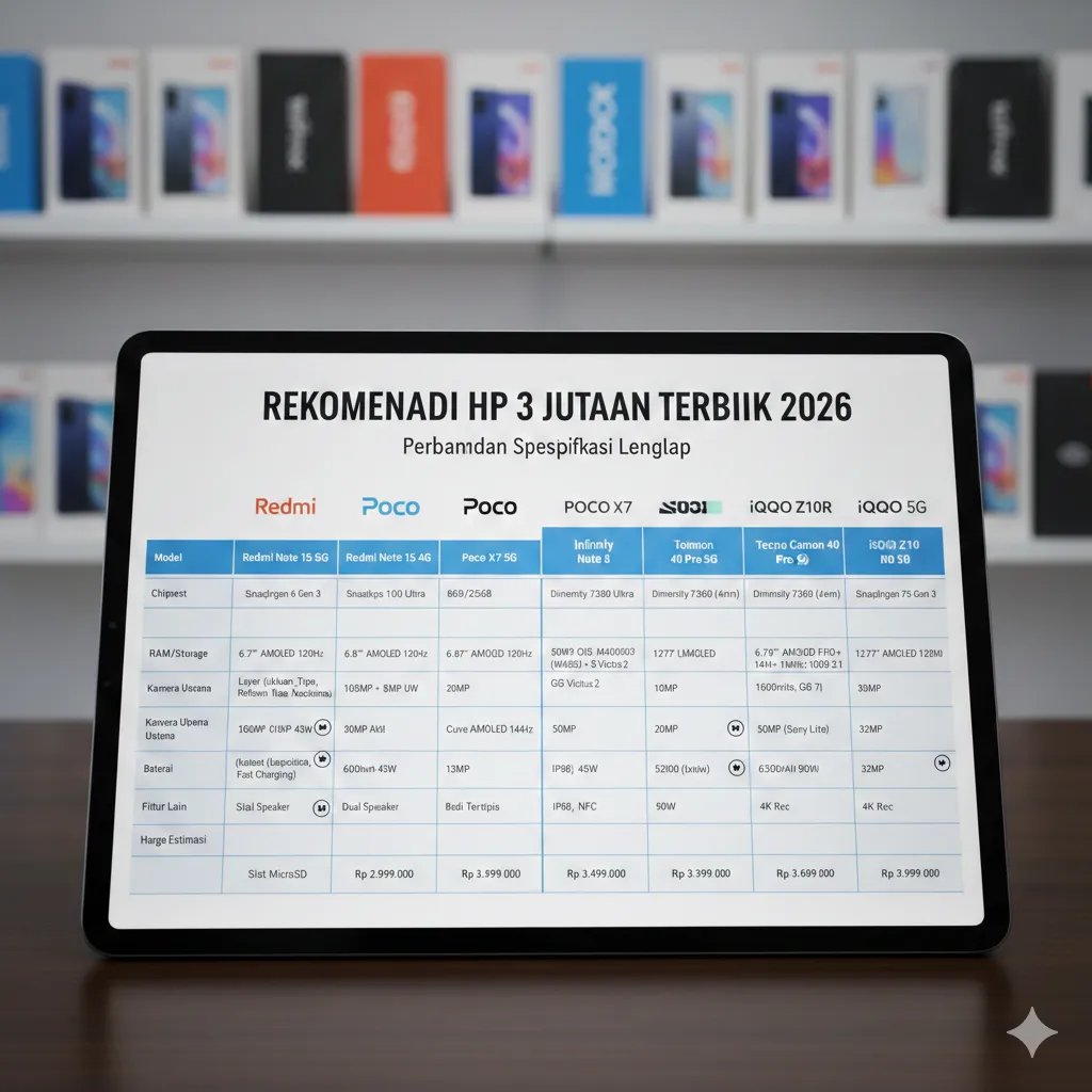 Rekomendasi HP 3 Jutaan Terbaik 2026: Pilihan Canggih untuk Pecinta Teknologi