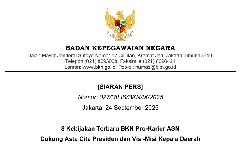 BKN Luncurkan 8 Kebijakan Pro-Karier ASN untuk Dukung Asta Cita Presiden
