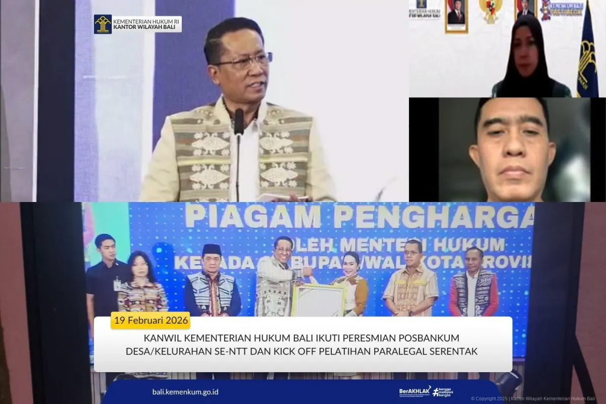 Kemenkum Bali Dukung Peresmian Posbankum dan Pelatihan Paralegal di NTT
