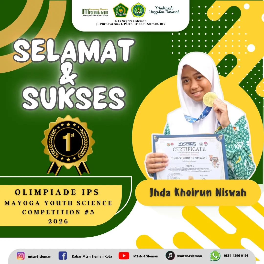 Siswa MTsN 4 Sleman Raih Juara 1 Olimpiade IPS MYSCOM #5