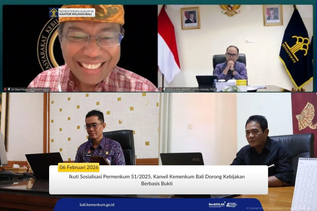 Kanwil Kemenkum Bali Dukung Kebijakan Publik Berbasis Bukti Melalui Sosialisasi Permenkum 51/2025