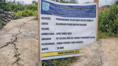 Proyek Rabat Beton Rp124 Juta di Merangin Diduga Dikerjakan Asal Jadi