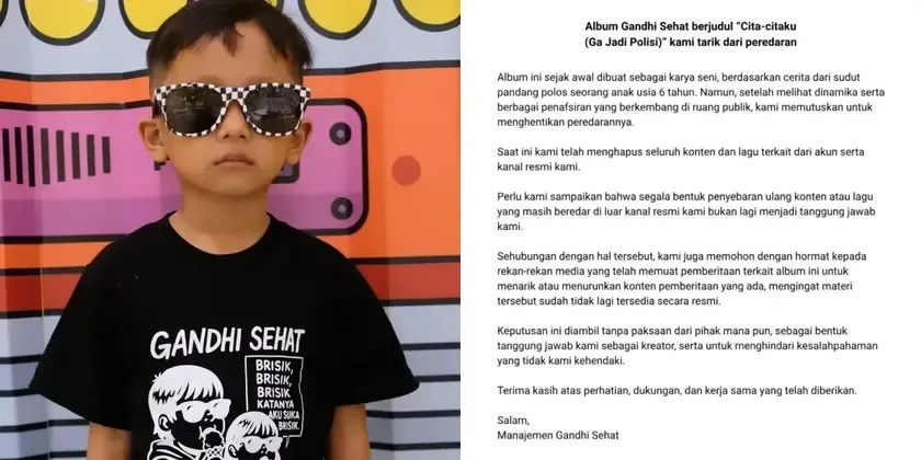 Gandhi Sehat Tarik Lagu 'Cita-citaku' untuk Hindari Kesalahpahaman