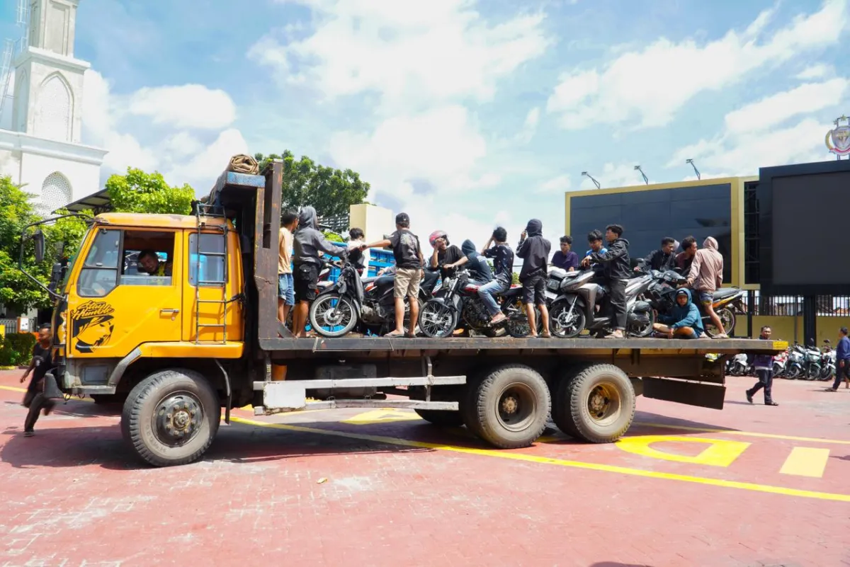 Polresta Sidoarjo Amankan 200 Motor Pelaku Balap Liar