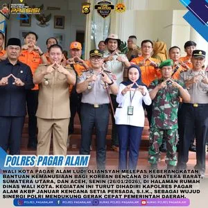Wali Kota Pagar Alam Lepas Bantuan Kemanusiaan untuk Korban Bencana