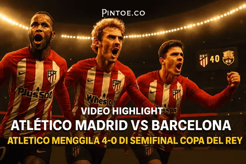 Atlético Madrid Hancurkan Barcelona 4-0 di Semifinal Copa del Rey