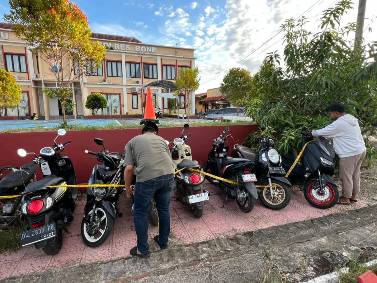 Razia Balap Liar, Polres Bone Amankan 10 Sepeda Motor