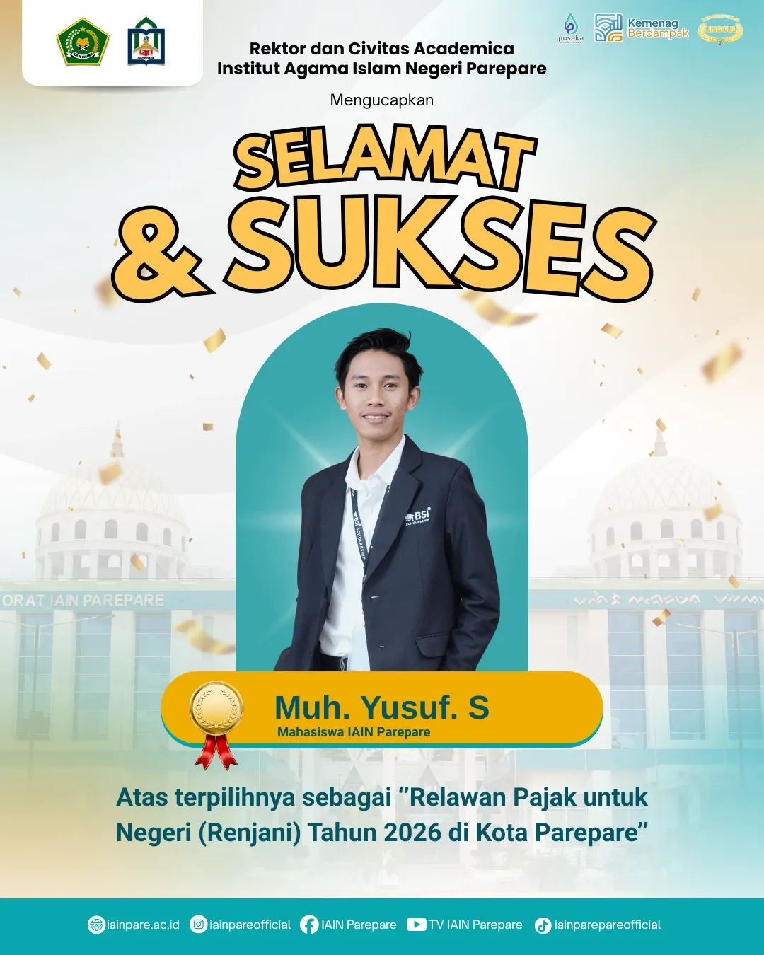 Mahasiswa IAIN Parepare Resmi Menjadi Relawan Pajak 2026