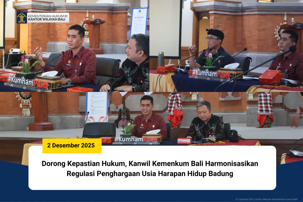 Kemenkum Bali Gelar Rapat Harmonisasi Regulasi Penghargaan Usia Harapan Hidup di Badung