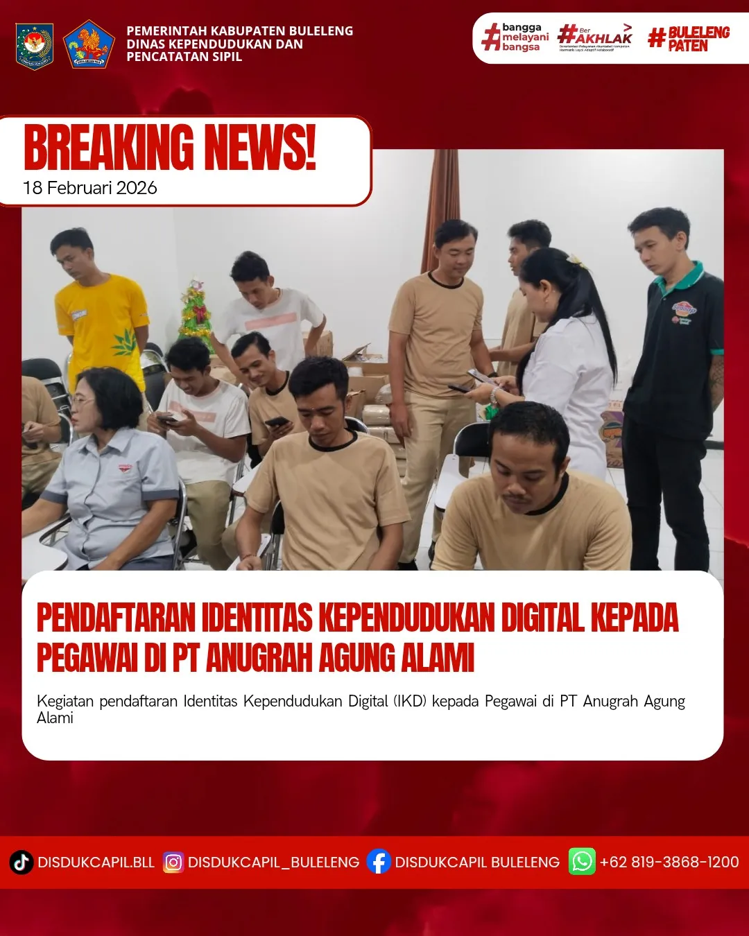 Pendaftaran Identitas Kependudukan Digital di PT. Anugrah Agung Alami