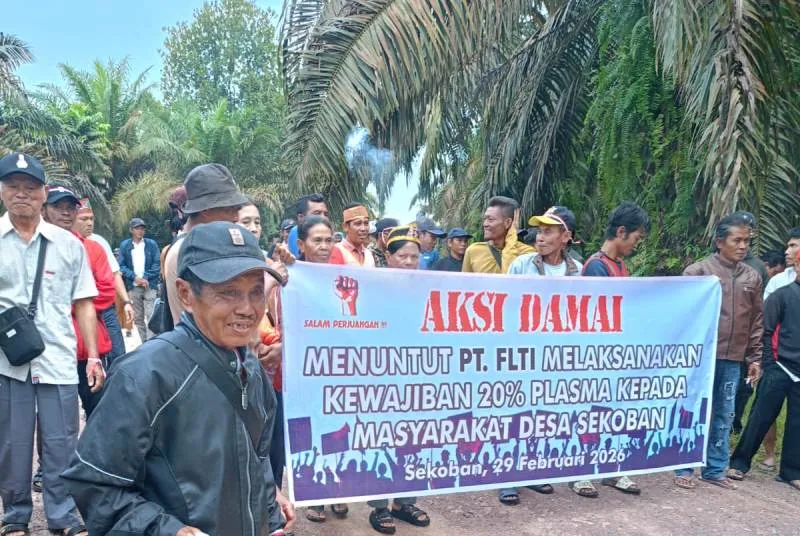 Warga Sekoban Gelar Aksi Damai Tuntut Realisasi Kewajiban 20 Persen dari PT FLTI