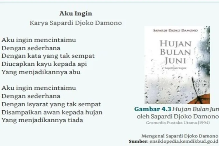 Analisis Puisi 'Aku Ingin' Karya Sapardi Djoko Damono dalam Pembelajaran Bahasa Indonesia Kelas 11