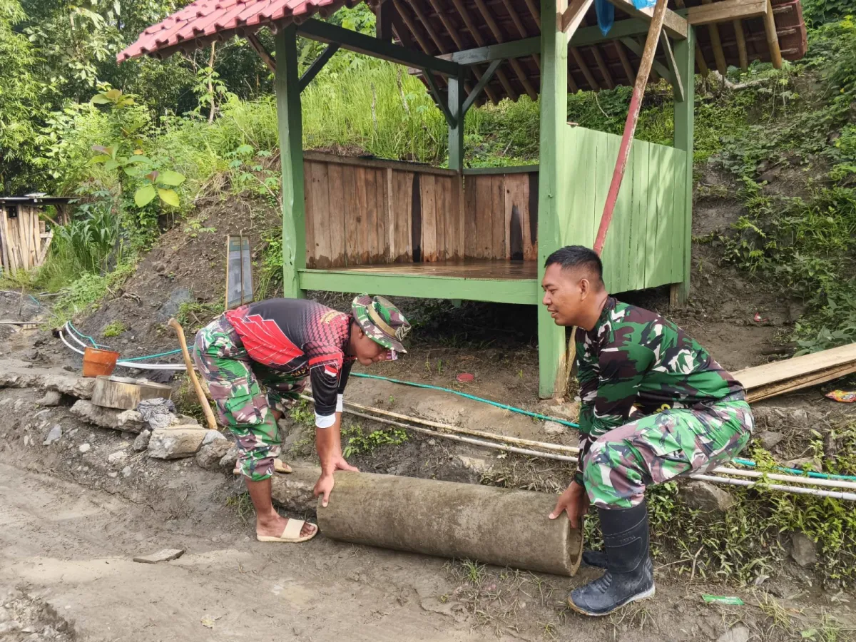 Satgas TMMD Bangun Gorong-Gorong untuk Perbaikan Lingkungan di Somagede