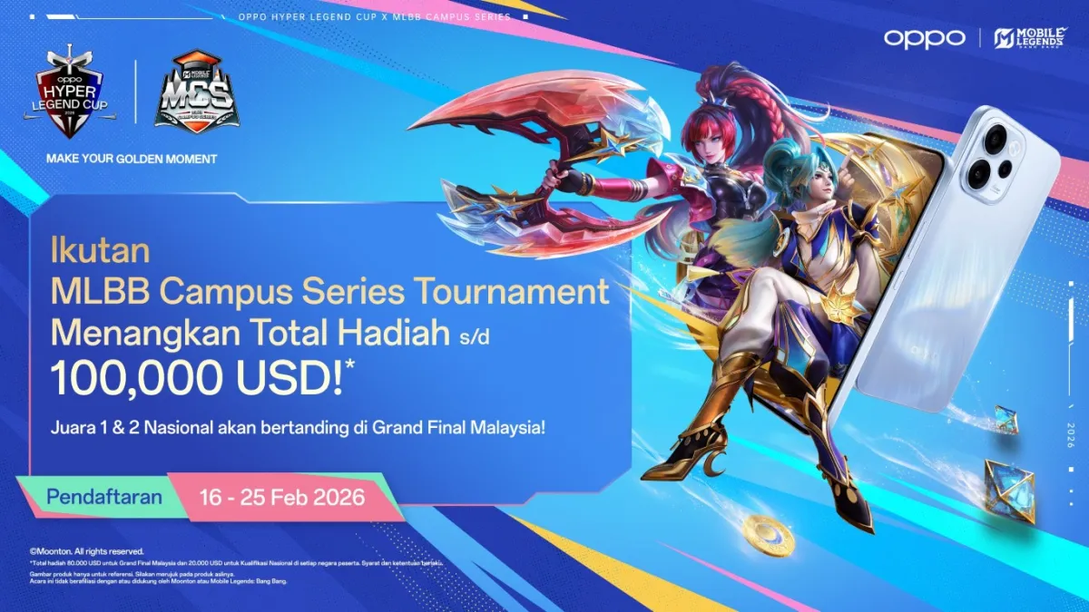 OPPO Luncurkan Hyper Legend Cup x MLBB 2026, Hadiah Total USD 100.000 untuk Mahasiswa