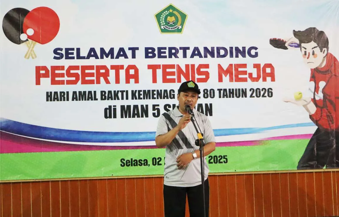 Kakan Kemenag Sleman Resmikan Lomba Tenis Meja untuk Tingkatkan Sportivitas