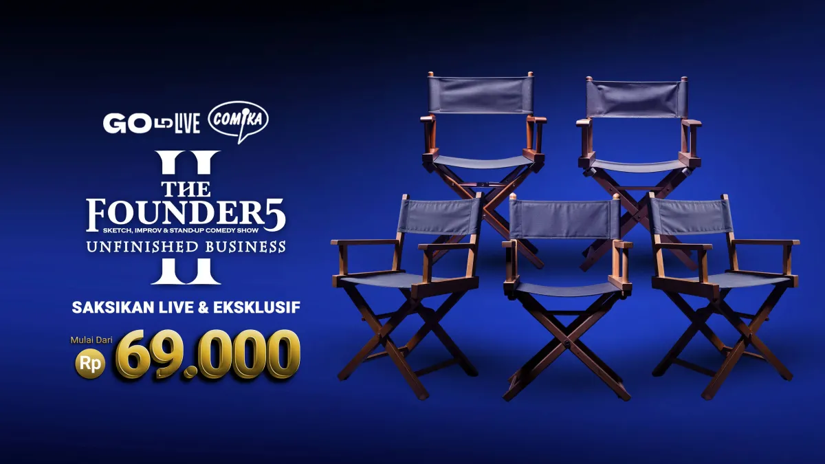 Saksikan Siaran Langsung Comika 'The Founder5 II - The Unfinished Business' di Vidio
