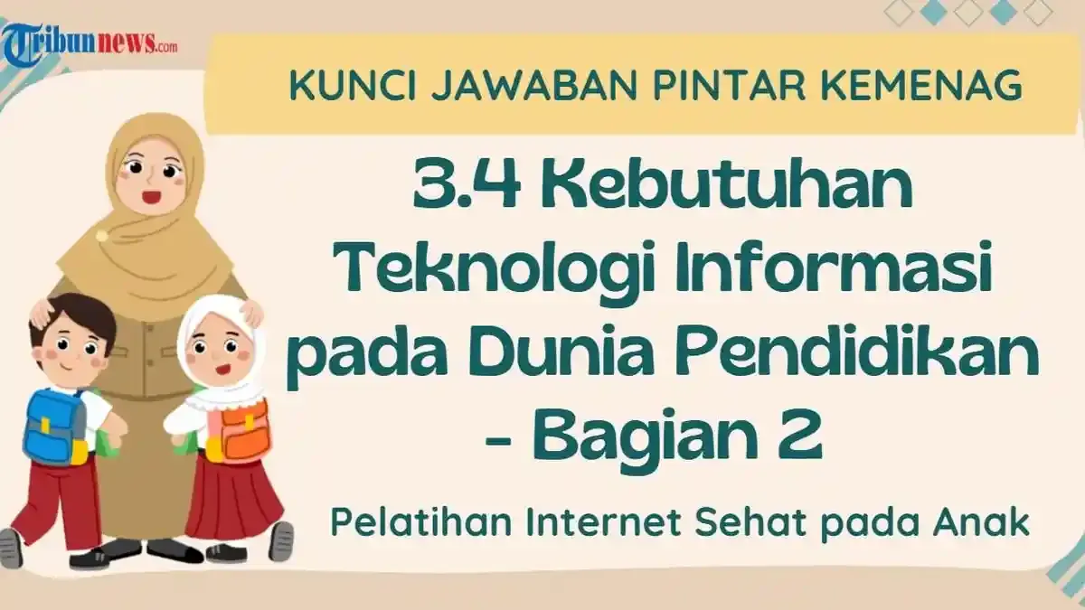 Kunci Jawaban Modul 3.4 Pelatihan Internet Sehat pada Anak di PINTAR Kemenag