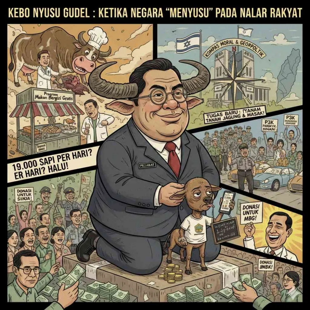Kebo Nyusul Gudel: Ketika Negara Terjebak dalam Narasi yang Tak Logis