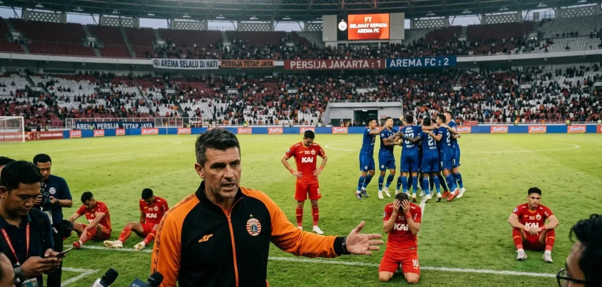 Persija Jakarta Menelan Kekalahan di Hadapan Arema FC, Pelatih Tekankan Pentingnya Kerja Keras Pemain Baru