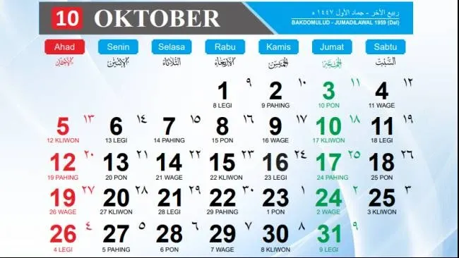 Peringatan Hari Nasional dan Internasional di Bulan Oktober 2025 serta Jadwal Libur Resmi
