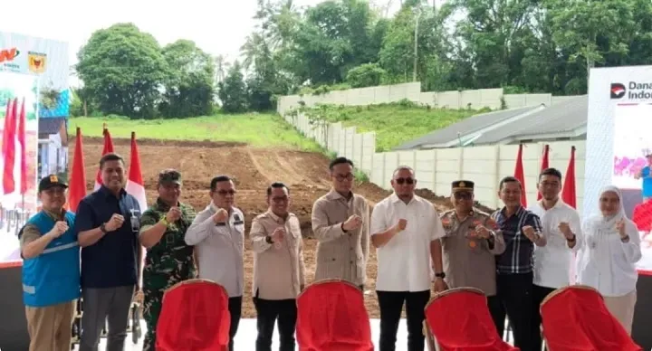 Groundbreaking 80 Unit Huntap di Rambatan, Langkah Pemulihan Ekonomi Pasca Bencana