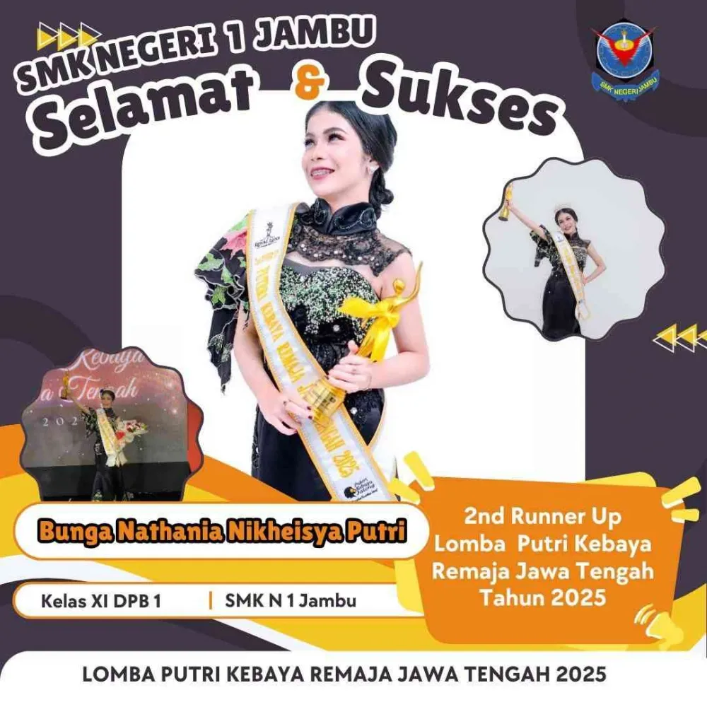 Bunga Nathania Wakili SMK Jambu di Ajang Puteri Kebaya Nasional