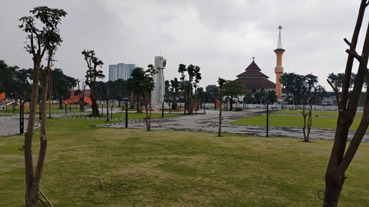 Persiapan Peresmian Alun-Alun Sidoarjo dengan Penjagaan Ketat