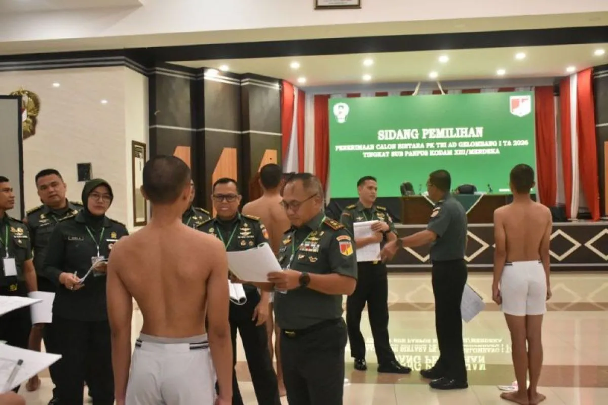 126 Calon Bintara TNI AD Ikuti Sidang Pemilihan Sub Panpus di Manado