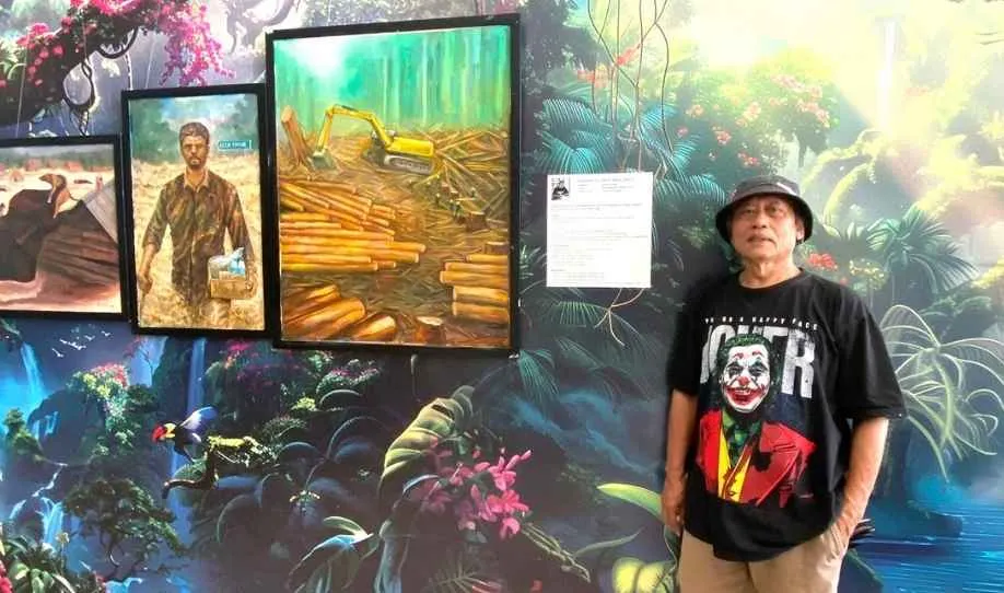 Pelukis Haryanto Mengangkat Isu Kerusakan Hutan dalam Pameran Tunggal di Batam