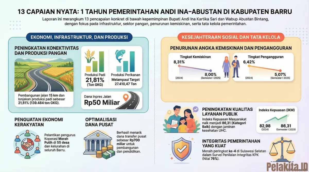 Pemerintah Pusat Salurkan Rp700 M untuk Pembangunan Barru di Tahun Pertama Kepemimpinan Andi Ina-Abustan