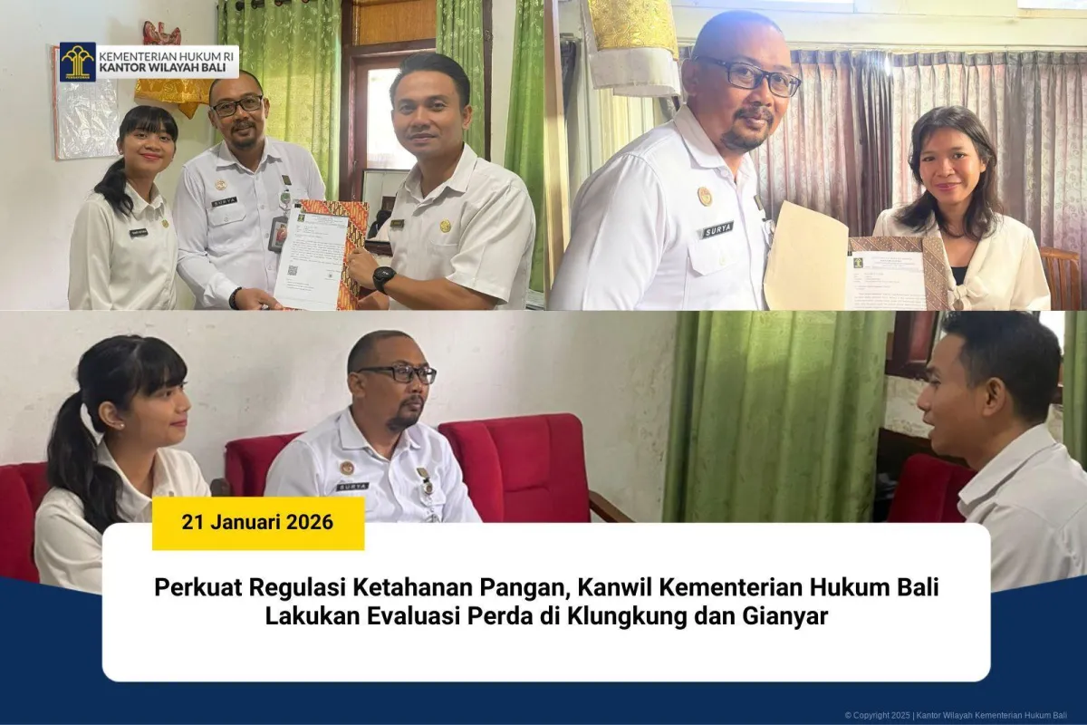 Evaluasi Perda Ketahanan Pangan di Klungkung dan Gianyar oleh Kemenkumham Bali