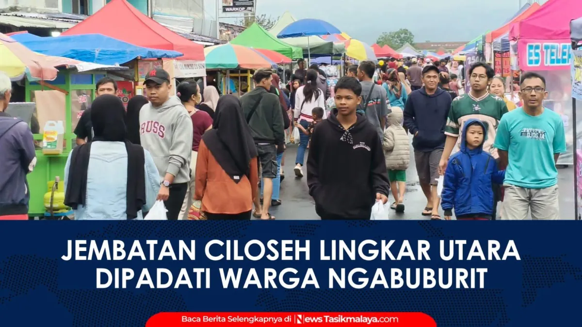Ribuan Warga Serbu Jembatan Ciloseh untuk Ngabuburit di Hari Pertama Ramadan