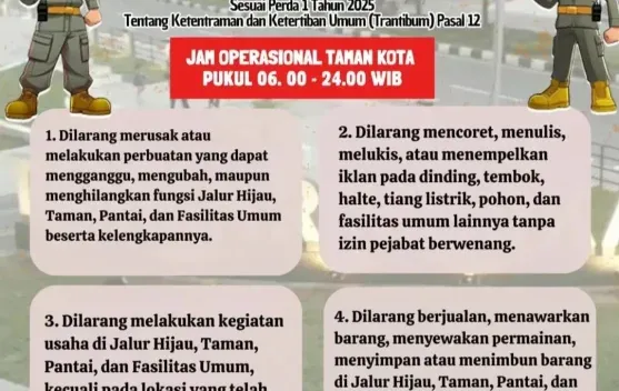 Satpol PP Padang Tegaskan Aturan Penggunaan Taman Kota