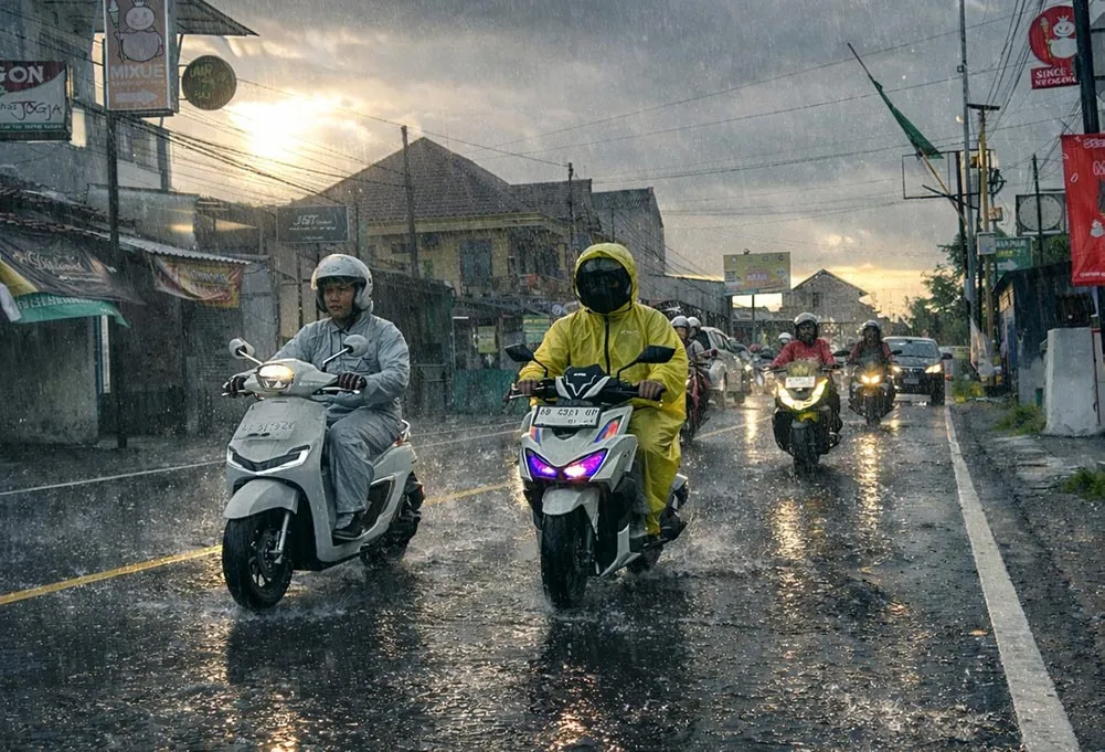 Tips Aman Berkendara Motor Saat Hujan dari Astra Motor Yogyakarta
