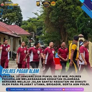 Polres Pagaralam Adakan Jalan Santai untuk Kebugaran dan Soliditas Personel