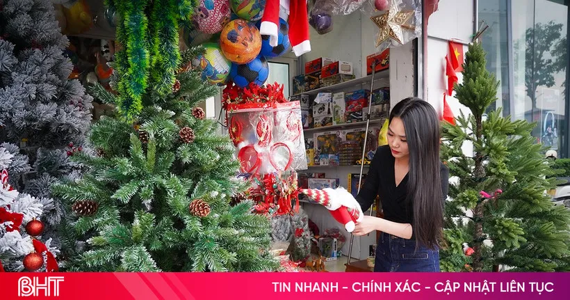 Pasar Dekorasi Natal Ha Tinh Semarak Menjelang Liburan