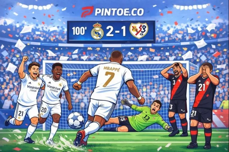 Kemenangan Dramatis Real Madrid atas Rayo Vallecano Berkat Penalti Mbappé