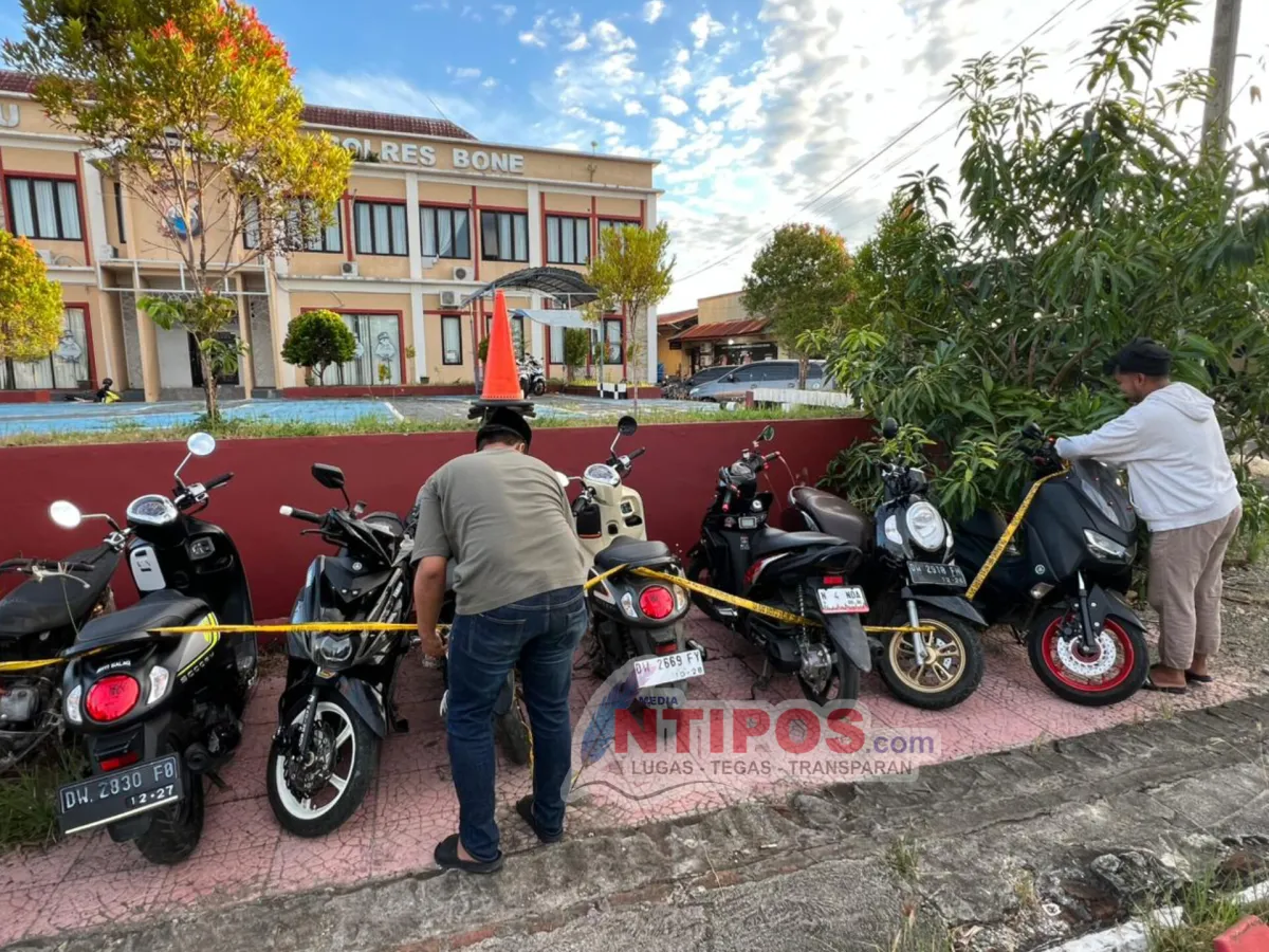 Polantas Bone Amankan 10 Motor dalam Razia Balap Liar