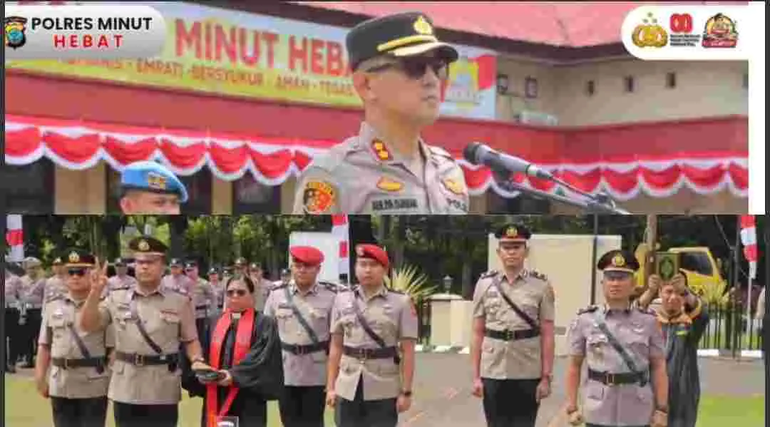 Sertijab Tiga Pejabat Utama Polres Minut, Kapolres Aulia Djabar Berikan Pesan Penting