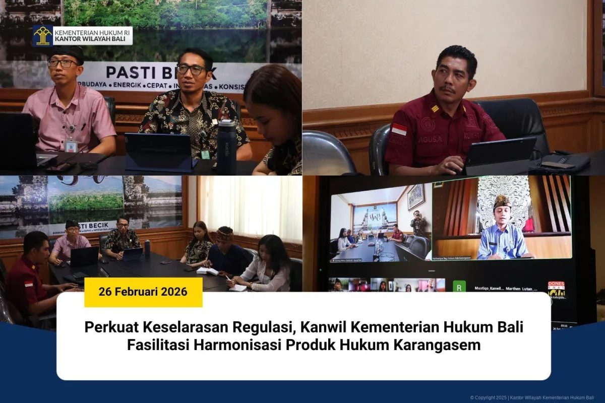 Kemenkumham Bali Fasilitasi Harmonisasi Produk Hukum Daerah Karangasem