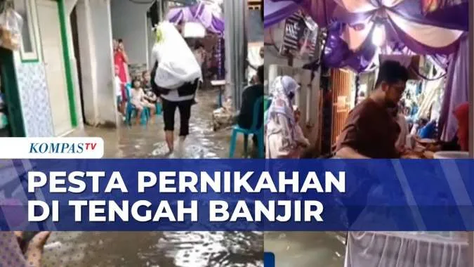 Pesta Pernikahan di Cengkareng Tetap Berlangsung Meski Terendam Banjir