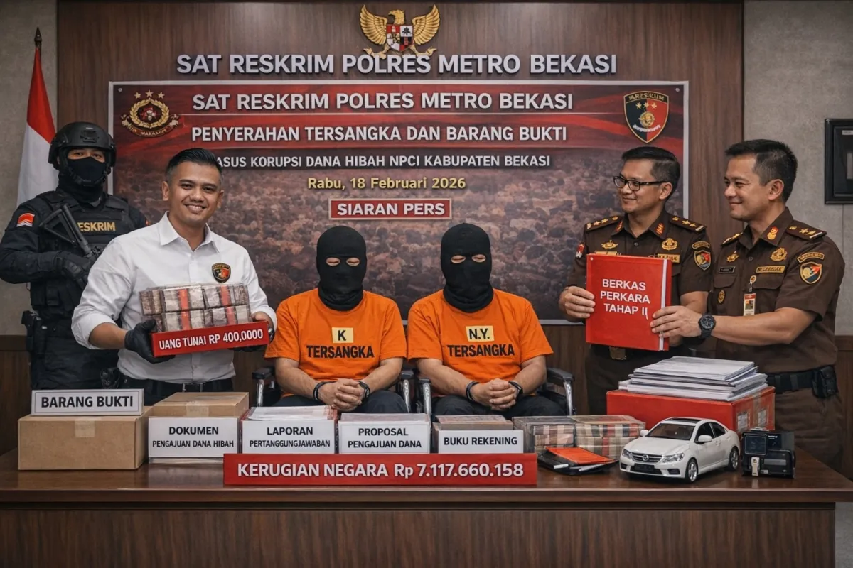 Dua Tersangka Korupsi Dana Hibah NPCI Kabupaten Bekasi Diserahkan ke Kejaksaan