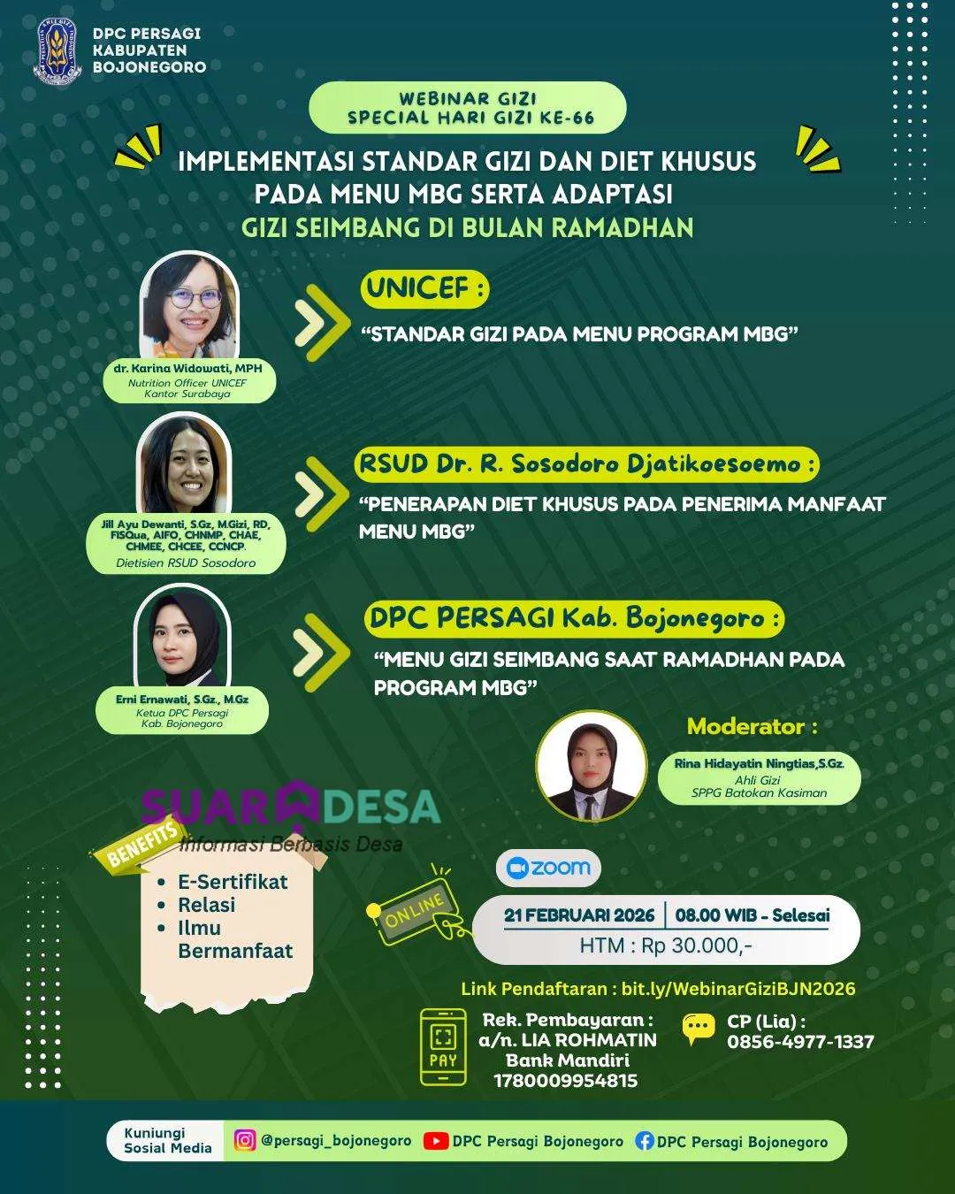 Webinar Persagi Bojonegoro Bahas Implementasi Gizi Seimbang di Bulan Ramadhan