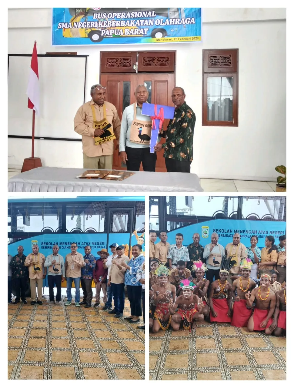 Gubernur Papua Barat Serahkan Bus Operasional untuk SMAN Keberbakatan Olah Raga