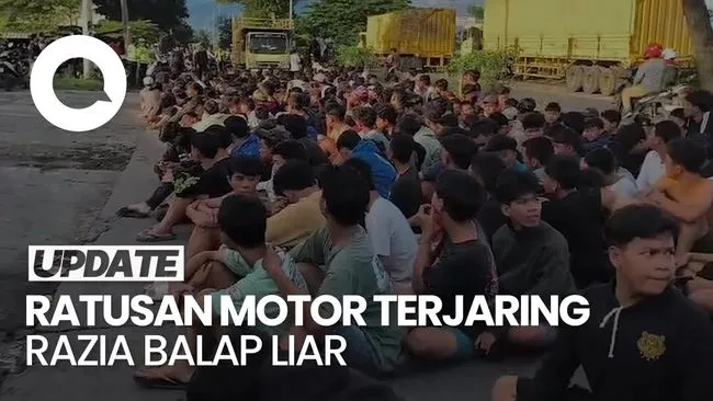 Ratusan Motor Terjaring Razia Balap Liar di Sidoarjo