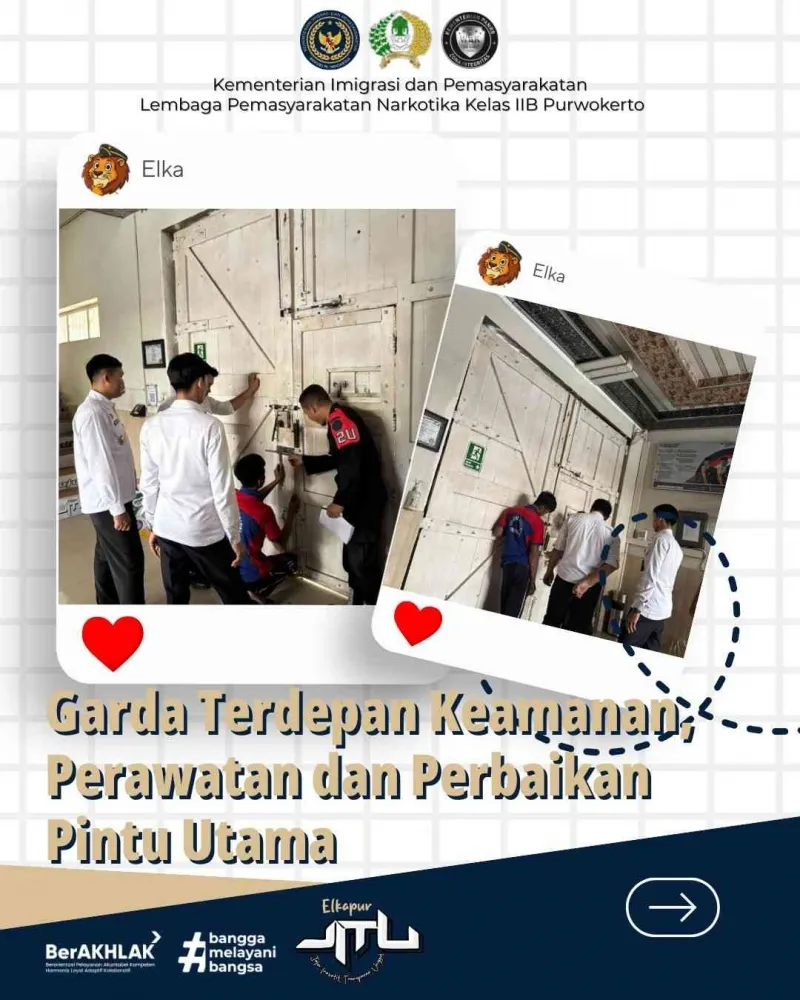 Lapas Narkotika Purwokerto Tingkatkan Keamanan dengan Perawatan Pintu Utama