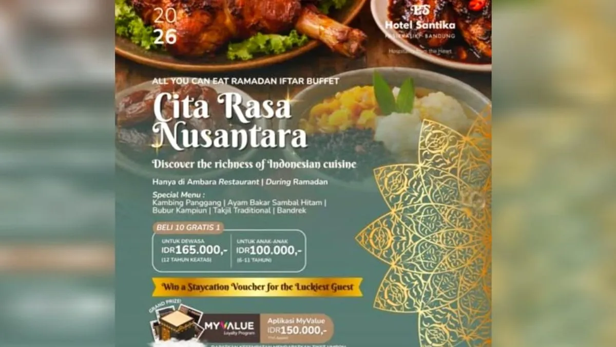 Hotel Santika Pasirkaliki Bandung Tawarkan Paket Iftar Spesial dengan Kesempatan Menang Tiket Umroh