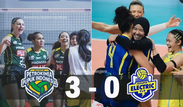 Gresik Phonska Plus Cukur Jakarta Electric PLN Mobile 3-0 di Proliga 2026