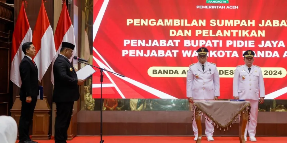 Pelantikan Pejabat Baru di Aceh: Pj Bupati Pidie Jaya dan Pj Wali Kota Banda Aceh Dilantik