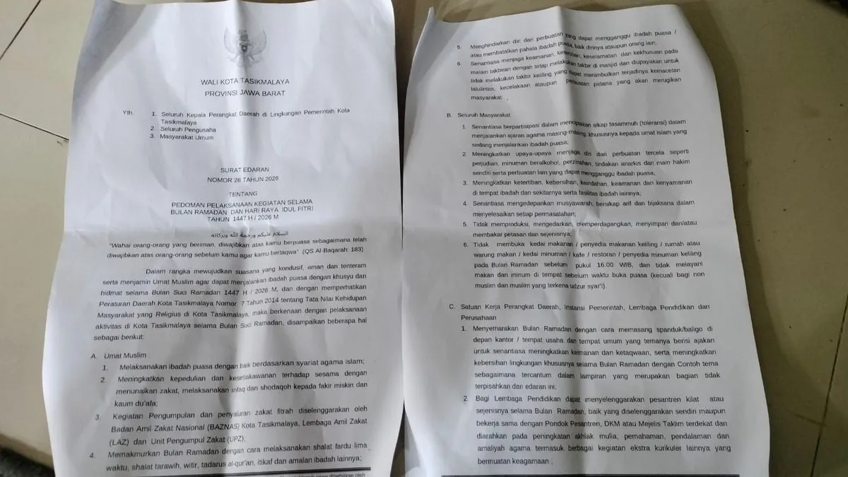 Tempat Hiburan Malam di Tasikmalaya Dilarang Beroperasi Selama Ramadan
